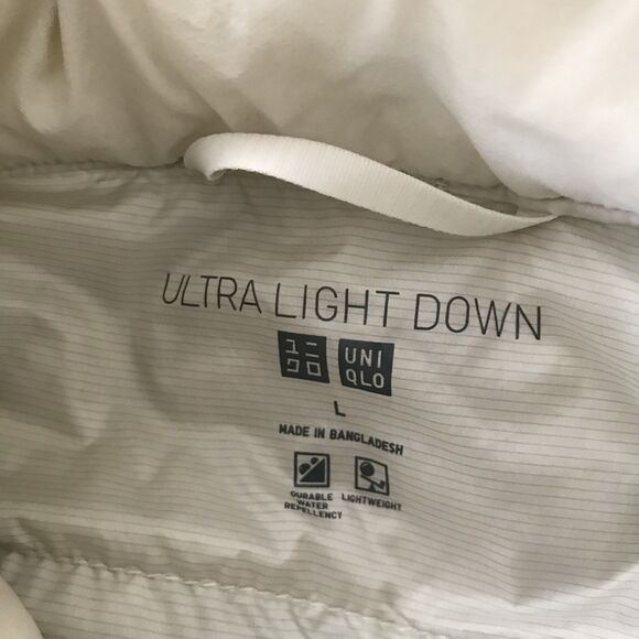 Uniqlo Beige Neutral Ultra Light Down Full Zip Womens Puffer Sleeveless Vest - L - Picture 9 of 9